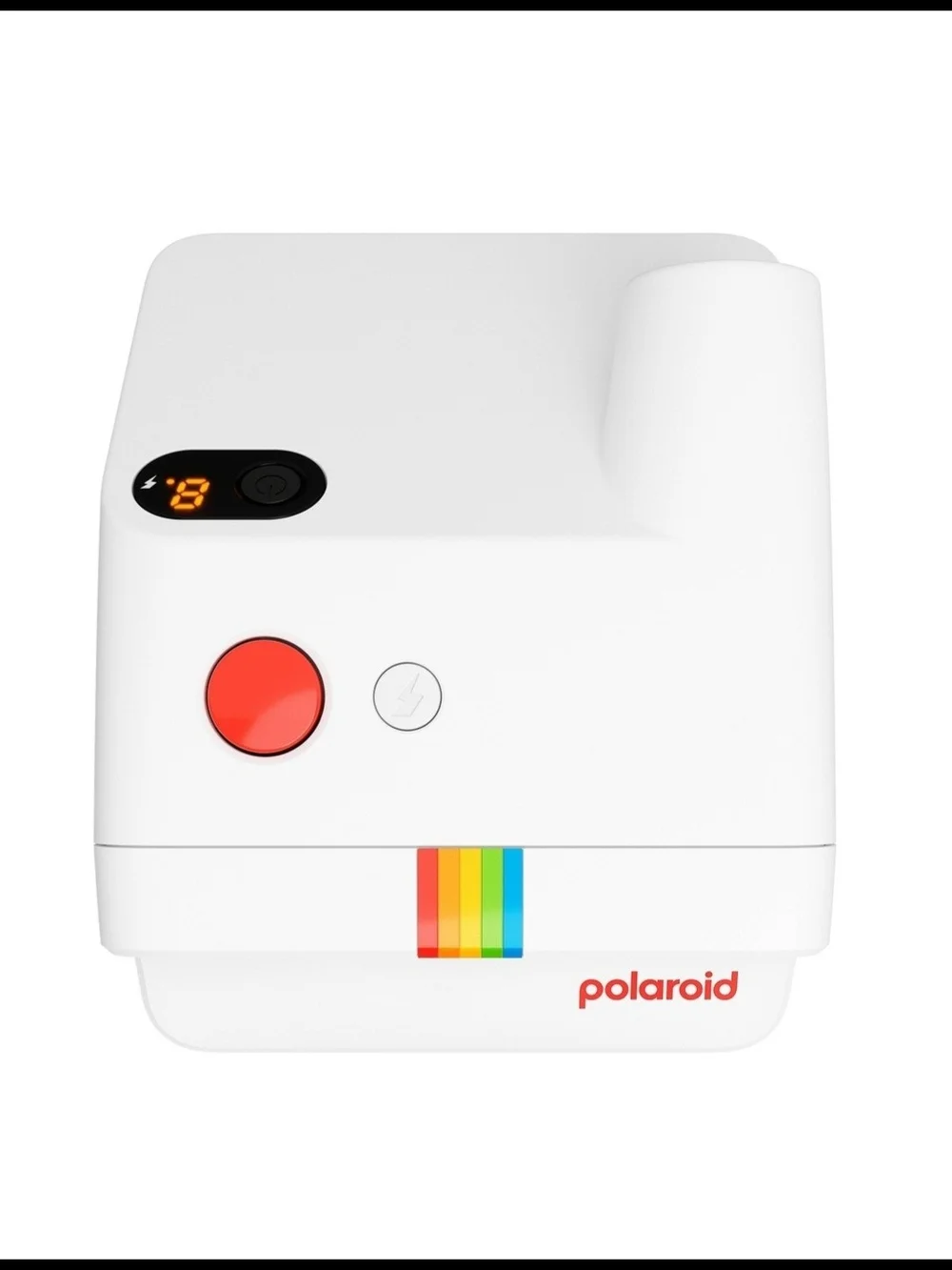 Polaroid White Instant Camera with Rainbow Stripe Accent